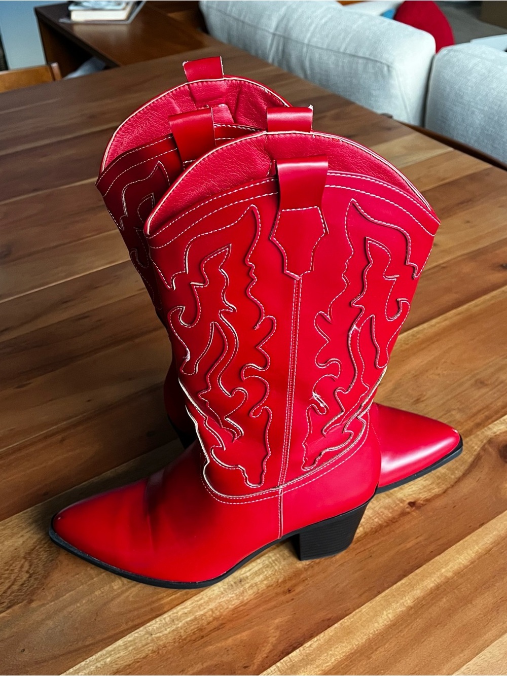 New Look Red Western Boots W9 - Picture 3 of 6